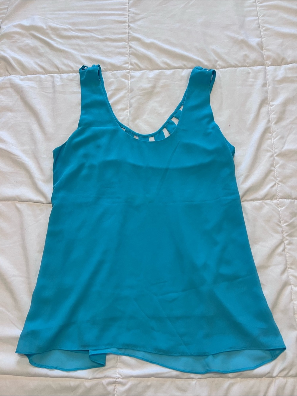 Naked Zebra Turquoise Sleeveless Camisole with Cutout Back
